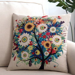 Four Seasons Cartoon Cushion Simple Yellow Leather Sofa Pillow Thickened Car Office Large Throw Pillow Cover (Core Not Included)