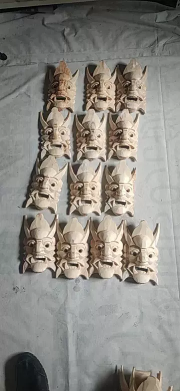 特價貴州安順特產純手工木雕儺面地戲面具掛件裝飾12*18cm