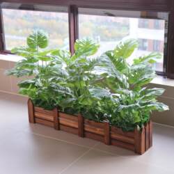 1m Long Artificial Green Plant Potted Plants, Monstera Leaves, Banana Leaves, Fake Green Plant Leaves, Decorative Flower Boxes, Landscaping, Suitable for Outdoor Use