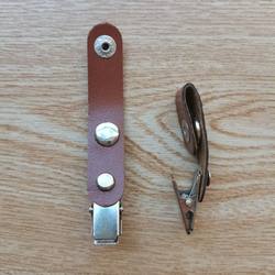 Imitation Leather Card Holder Iron Clip Id Card Holder Clip Work Id Card Chest Buckle Clip Factory Brand Tag Hanging Clip Id Card