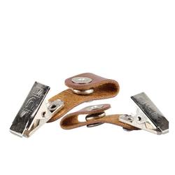 Leather Iron Clip, Id Card Holder, Work Badge, Badge Clip, Access Card, Entry and Exit Buckle Clip, Tag Hanging Clip