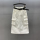 White work pocket denim skirt for women 2025 spring new high-waist loose slim A-line hip-pack long skirt