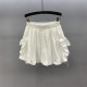 Bow pocket work skirt for women 2025 spring and summer new high-waist loose casual A-line puffy skirt