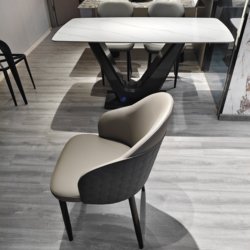 Light luxury dining chair home modern chair iron restaurant hotel negotiation chair leather armchair coffee chair