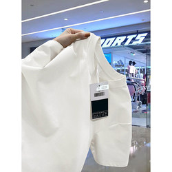 Pure White Heavyweight Stiff T-Shirt for Men, Summer Three-Needle Pure Cotton Short-Sleeve, Regular Shoulder, American-Style Small Neckline, Five-Quarter Sleeves