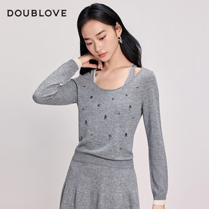 
[miu ballet style] wool sweater pullover sweater DOUBLOVE 2025 winter new style