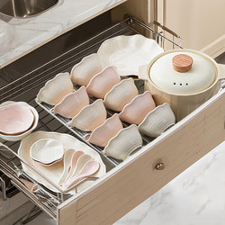 Sisin Shixin Textured Tulip Bowl and Plate Set Household Tableware Set Ceramic Bowls and Plates Housewarming Wedding Gift