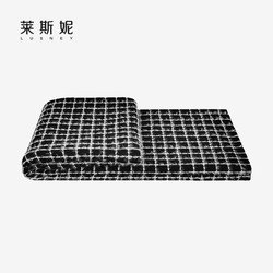 New Black and White Checkered Plush Cotton and Linen Throw Blanket, Bed End Blanket, Throw Towel, Shawl Blanket, Sample Room Hotel and Homestay Bedding