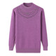 Middle -aged women's clothing thickened plus velvet half -high -necked sweater middle -aged and elderly mothers dressing large size knit sweater grandma top
