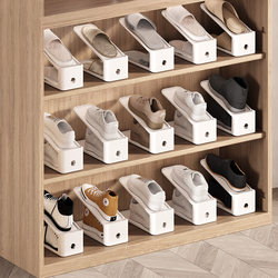 Sanmeng Shoe Storage Organizer Shoe Rack Double-Layer Adjustable Shoe Cabinet Space-Saving Layered Partition Folding Shoe Shelf