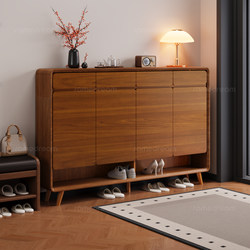 Sanmeng Solid Wood Entryway Cabinet Shoe Cabinet Multi-Layer Extra-Large Household Large-Capacity Shoe Storage Cabinet Integrated