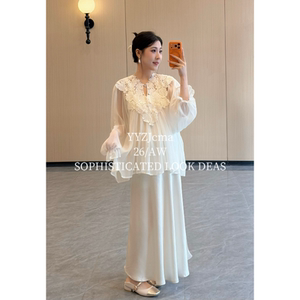 
YYZJcma maternity wear [Mancheng Sakura] 2026 new summer fairy long gentle suit two-piece set