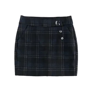 Inset Plaid Skirt Leggings