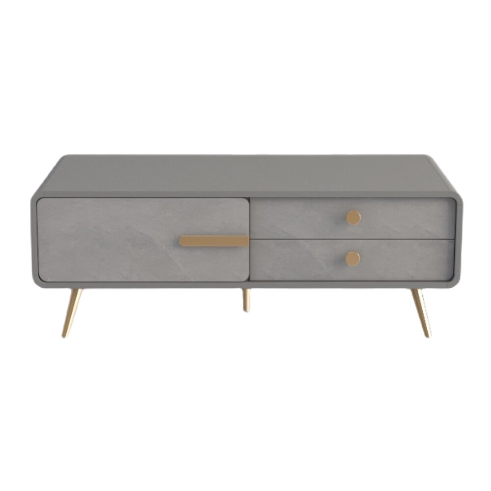 简约现代风浅灰色大理石纹电视柜客厅组合