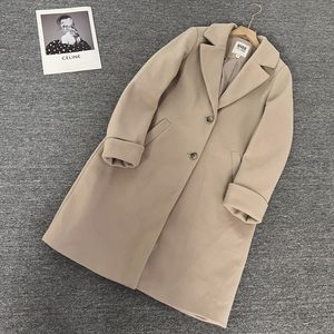 
Foreign trade large-size women's classic woolen coat for women's autumn and winter new loose single-breasted mid-length woolen coat