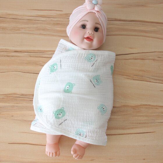 
Newborn silent Velcro anti-hopping swaddle towel pure cotton gauze newborn baby sleeping bag baby bag list