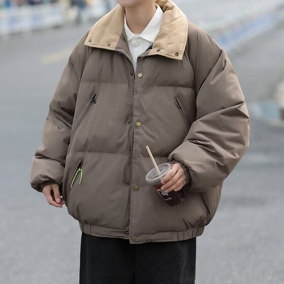 
Casual retro autumn and winter 2024 lapel cotton coat men's ins trendy brand loose couple thickened cotton jacket cotton coat