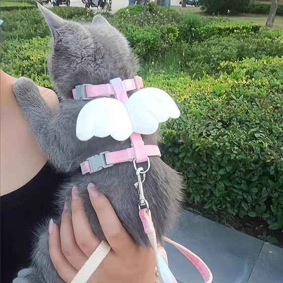 
Kitten traction rope, specially designed for cats to prevent break-away for two months, Ragdoll cat wings, cat walking rope, adjustable kitten blue cat