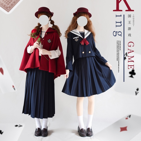 Traje de Marinera JK Japonesa Manga Larga, Falda