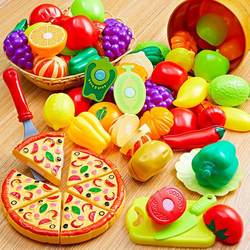 Children's Fruit and Vegetable Cutting Toy, Large Size for Girls, Pretend Play Kitchen, Simulation for 1 to 3-Year-Old Babies