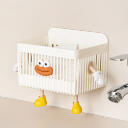 Washcloth Storage Box, Waste Cotton Towel Secondary Storage for Washbasin, Bathroom Wall-Mounted Hollow Storage Rack