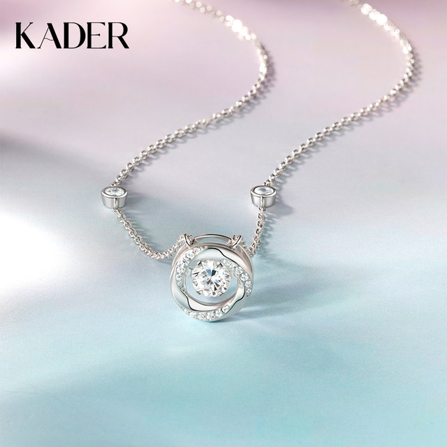 Cardiro Heart-moving Light Necklace for Women S925 Silver Light Luxury Niche Design Fashion Birthday Gift for Girlfriend