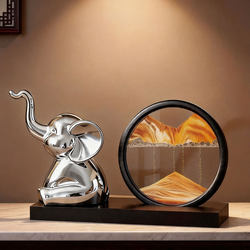 Light Luxury Sand Art Hourglass Ornament for Entryway, Home Living Room, High-End Tv Cabinet Decoration, Housewarming Gift