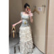 A thunderous fairy tall man with a long version of fantasy ballet mesh fluffy cake skirt for women romantic high waist skirt
