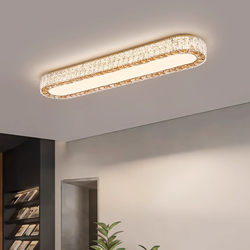 Modern Light Luxury Ceiling Light for Hallways, High-End Crystal Design, Led Corridor Balcony Atmospheric Long Strip Ceiling Light