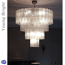 French Murano Glass South Sea Vintage Living Room Murano Light Luxury Crystal Dining Room Retro Villa Staircase Chandelier