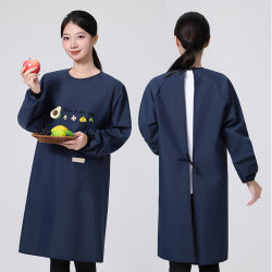 Household Kitchen Waterproof and Oil-Proof Apron, Catering-Specific Adult Work Clothes, Long-Sleeved Smock for Women, Cooking Apron for Men