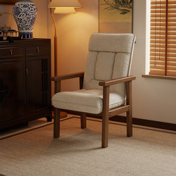 Solid Wood Sofa Chair for the Elderly, High Backrest, Armrests, Waist Support Chair, Comfortable Chair for Long Sitting, Can Be Used for Sleeping or Reclining, Single Sofa for Nap Time