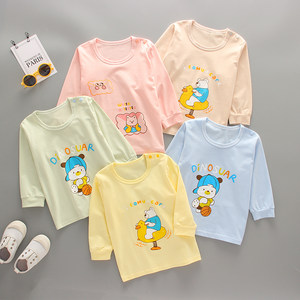 
Summer thin baby cotton top spring children's baby girl base shirt single autumn clothes boy long sleeve T-shirt