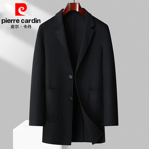 Pierkan medium -long suits woolen woolen woolen wool wool double -sided cashmere coat casual woolen woolen coat
