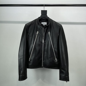 
ZLVANCHY independent MM6 men's leather jacket short stand territorial Haining sheep genuine leather autumn and winter leather jacket jacket