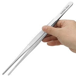 304 Stainless Steel Tweezers with Round Curved Tips, Extended Length, for Aquatic Plants, Gardening, Succulent Cultivation, and Repair Tools