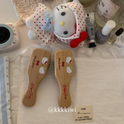 Small Size~ Kt Cat Collaboration Wooden Comb, Anti-Static Head Meridian Comb! Massage Comb, Portable Fluffy Air Cushion Comb for Women