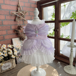 MZ Original Pet*Purple Mermaid Princess Dress*Cat Dog Princess Dress Bichon Teddy Pomeranian Yorkshire