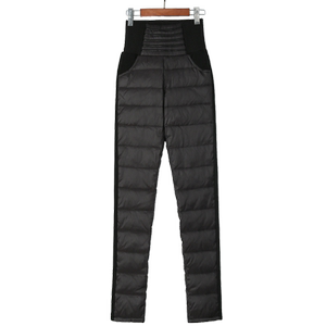 Double sided down pants for women wearing high waisted thickened winter slimming pencil pants, boot pants, slim fit small foot duck down warm pants