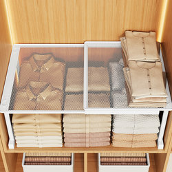 Clothing Partition Storage Wardrobe Layered Shelf Cabinet Divider Cupboard Wardrobe Organization Tool Iron Art Storage Rack