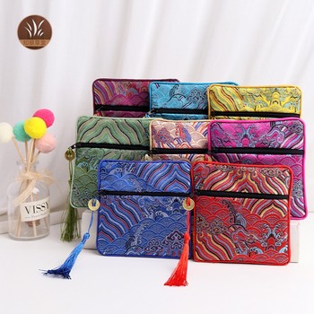 Wave flower zipper bag hand-decorated packaging bag pendant bag