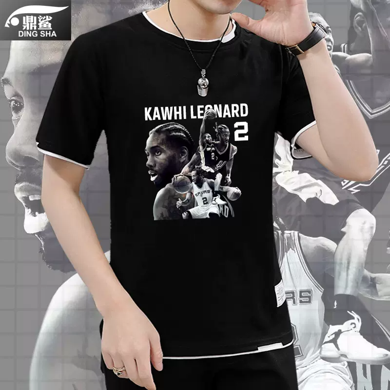 Kawhi Leonard科怀伦纳德篮球运动t恤衫短袖男假两件半袖莱昂纳德-Taobao
