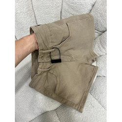 Plus-Size Khaki Stretch Denim Shorts for Women, Summer High-Waisted Slimming Retro American A-Line Straight Hot Pants