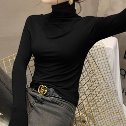 Modal Turtleneck Base Shirt for Women 2025 New Spring, Autumn, and Winter Inner Wear Stacked Collar Long-Sleeve T-Shirt Popular Black Top