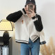 Half turtleneck casual loose casual style sweater women's top coat autumn and winter new Korean style sweater cardigan