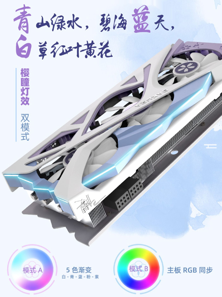 Yeston RX6750XT 12GBグラフィックスカード Yeston RX6750XT Sakura 192Bit 12GB GDDR6 GPU Graphics Card