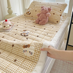 Cute Cat Milk Velvet Mattress Pad 90X190 Student Dormitory Single Bed Mattress Pad Home Bedroom Mattress Pad