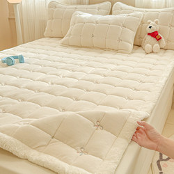 Winter Thickened Milk Velvet Mattress Pad, Coral Fleece Home Tatami Bed Protector, Dormitory Single Bed Mattress Base