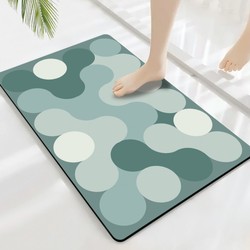 Bathroom Floor Mat, Water-Absorbent Foot Mat for Bathroom Entrance, Diatomaceous Earth, Simple and Thickened, Non-Slip, Fresh and Soft Mat for Toilet