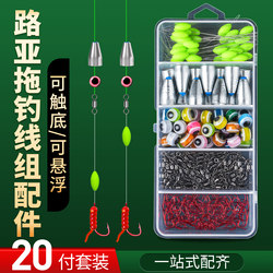 20-Piece Carp Fishing Tackle Set with Bullet Sinkers, Lure Line Set, Complete Carolina Rig for Winter Fishing Bait